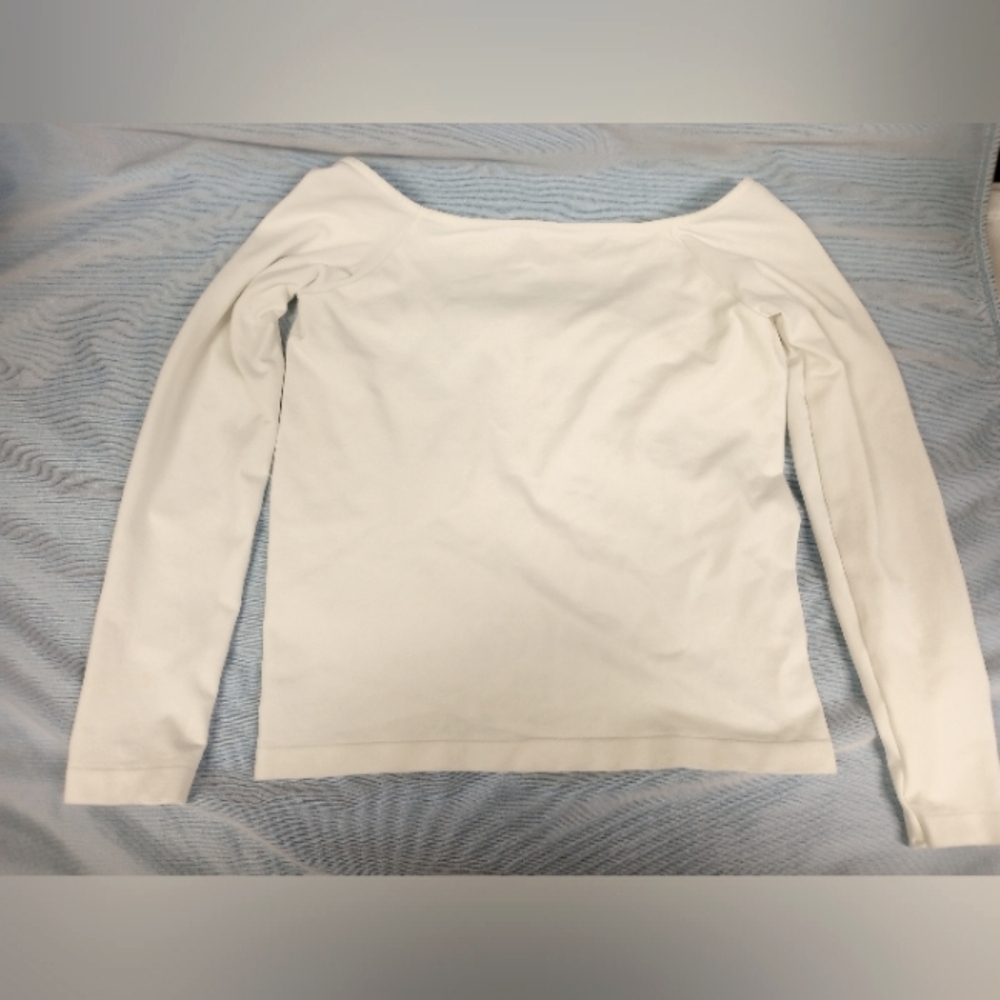 White Long Sleeve Crop Top